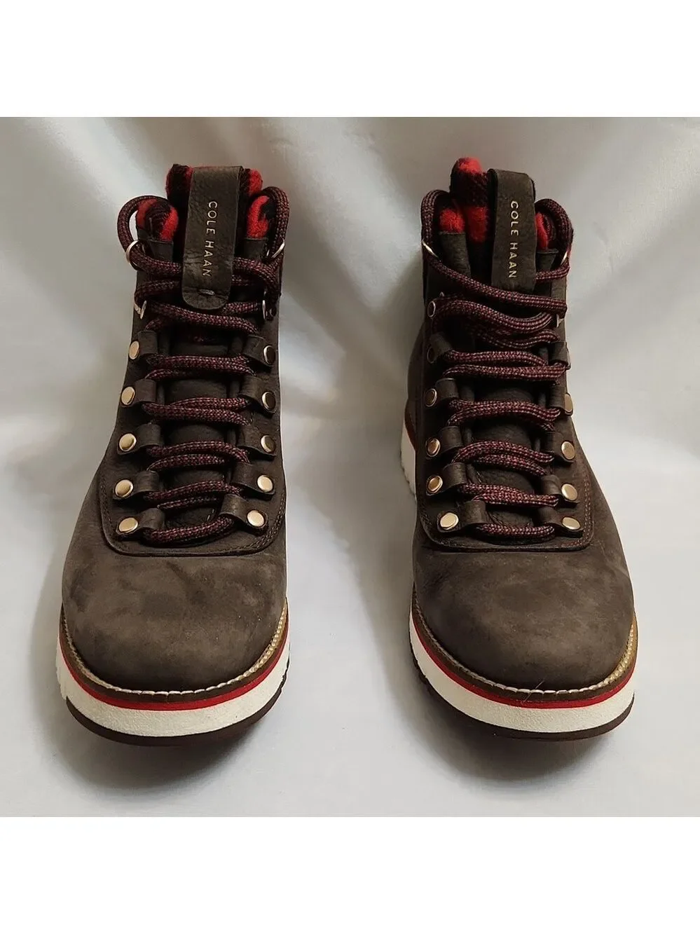 Cole Haan Grand Explore Brown and Red Suede Boots (W Size 7.5)